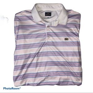 B12 White pink blue dry fit short sleeve golf shirt